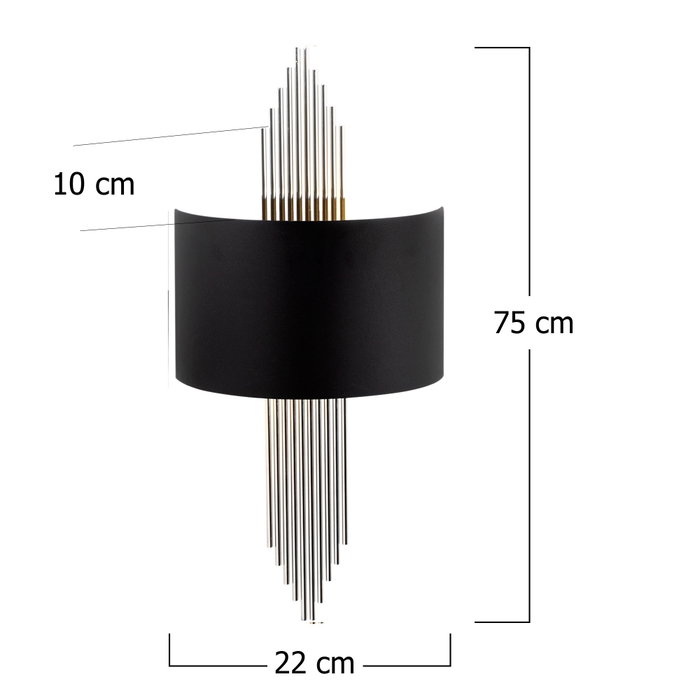 Opviq Lámpara de pared 618 - A Negro y Plata Opviq Lámpara de pared 618 - A Negro y Plata